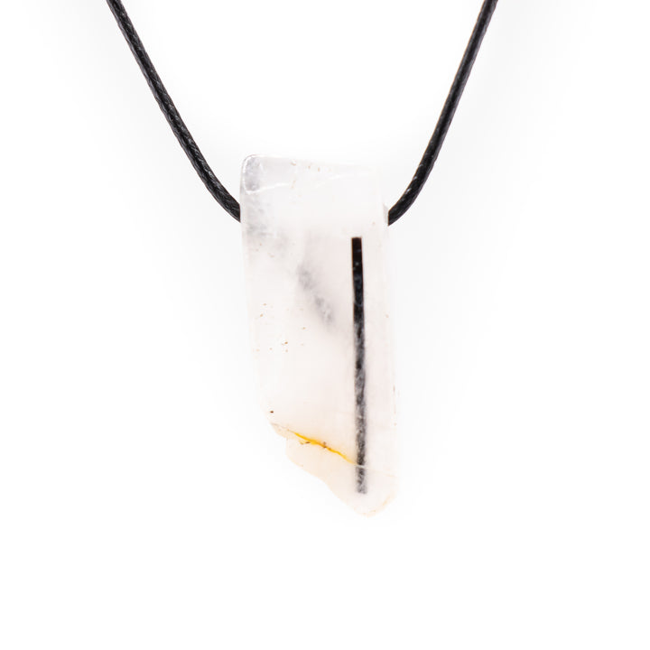 Handcrafted Natural Tourmaline Quartz Metal Free Pendant Necklace for Sensitive Skin