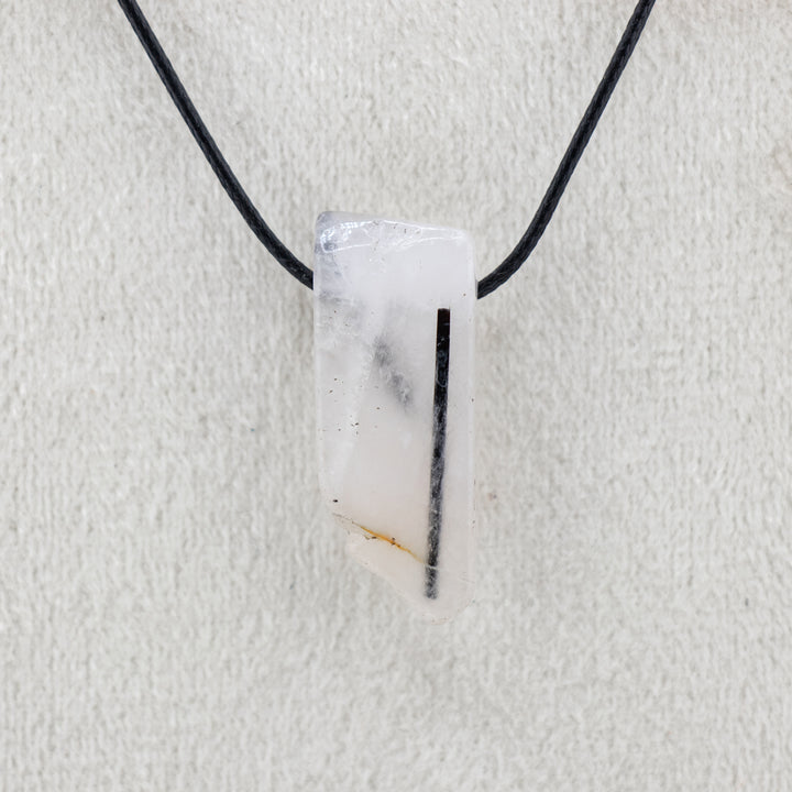 Handcrafted Natural Tourmaline Quartz Metal Free Pendant Necklace for Sensitive Skin