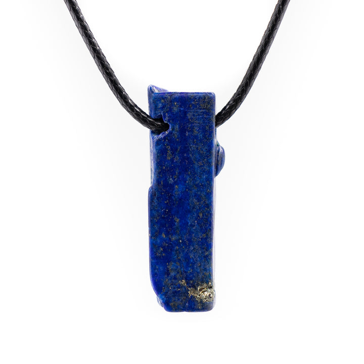 Handcrafted Natural Lapis Lazuli Metal Free Pendant Necklace for Sensitive Skin