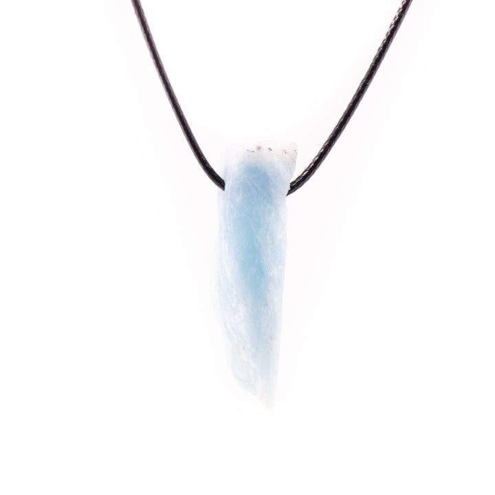 Handcrafted Natural Aquamarine Metal Free Pendant Necklace for Sensitive Skin