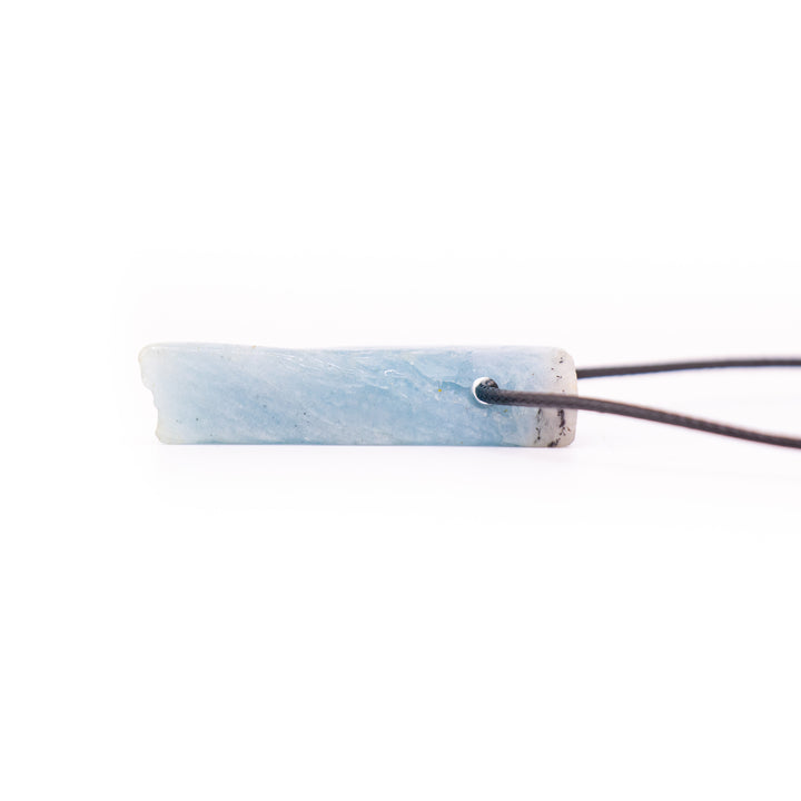 Handcrafted Natural Aquamarine Metal Free Pendant Necklace for Sensitive Skin