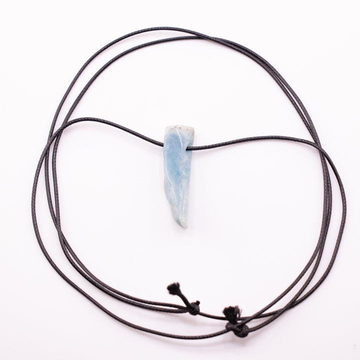 Handcrafted Natural Aquamarine Metal Free Pendant Necklace for Sensitive Skin
