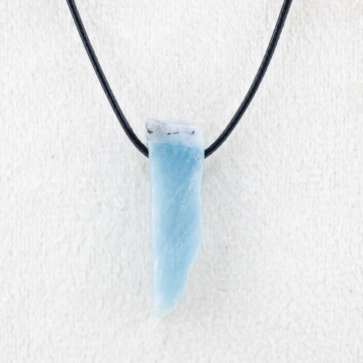 Handcrafted Natural Aquamarine Metal Free Pendant Necklace for Sensitive Skin