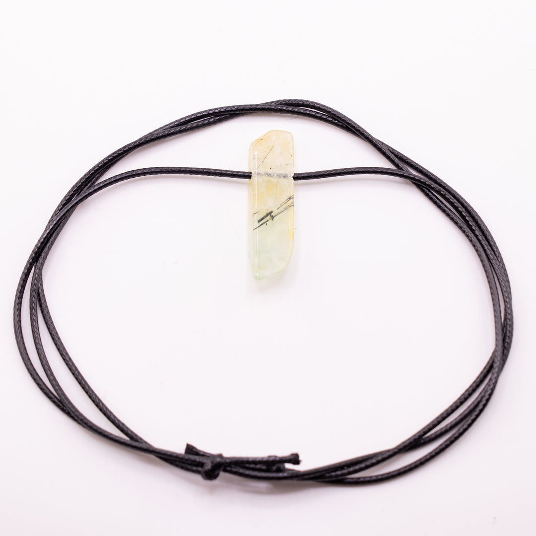 Handcrafted Natural Prehnite Metal Free Pendant Necklace for Sensitive Skin