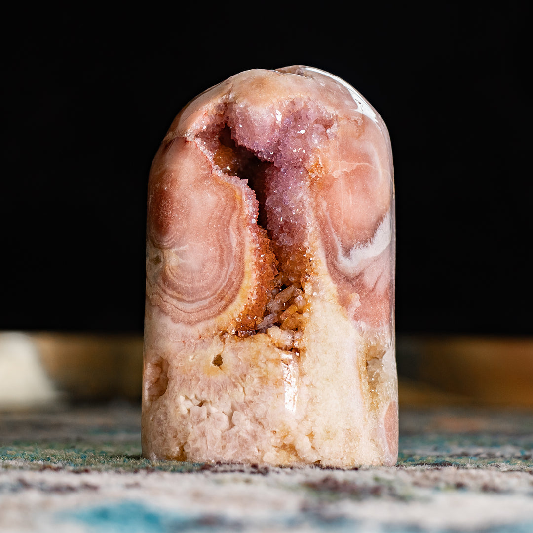 Pink Amethyst Geode Flame | 2.45 lbs of Polished Power