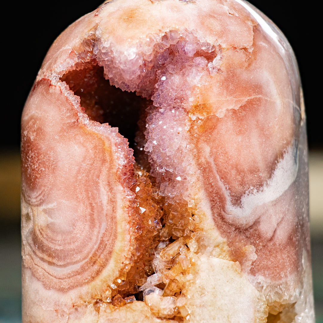 Pink Amethyst Geode Flame | 2.45 lbs of Polished Power