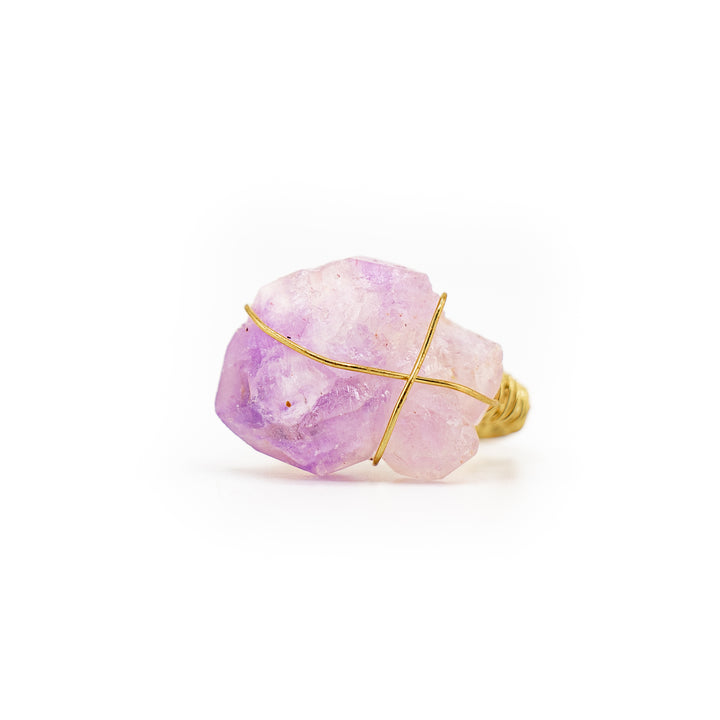 Natural Wire Wrapped Gemstone Ring for Women & Men - Gemstone Ring Jewelry Gift