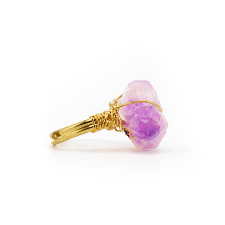 Natural Wire Wrapped Gemstone Ring for Women & Men - Gemstone Ring Jewelry Gift