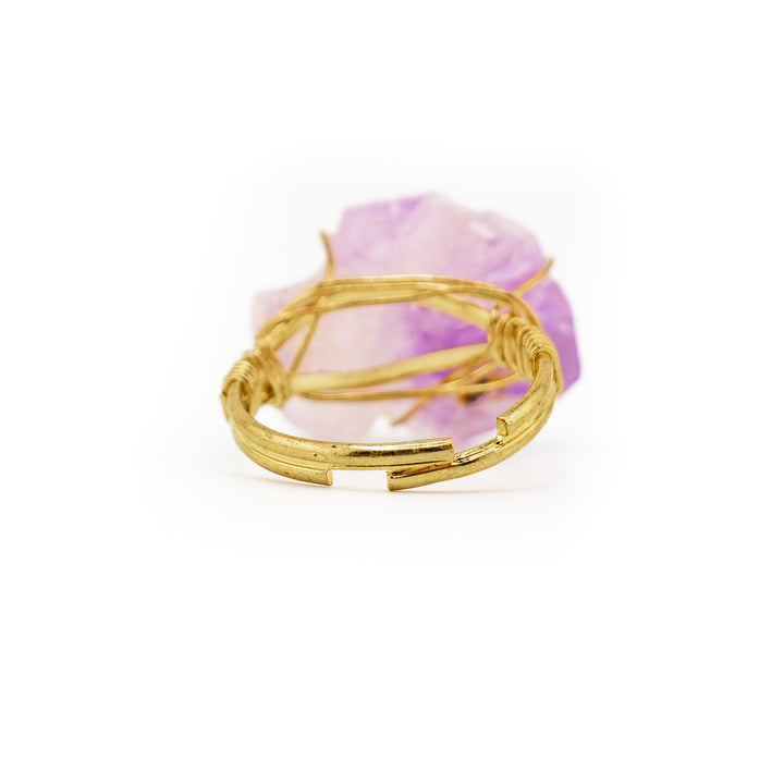 Natural Wire Wrapped Gemstone Ring for Women & Men - Gemstone Ring Jewelry Gift