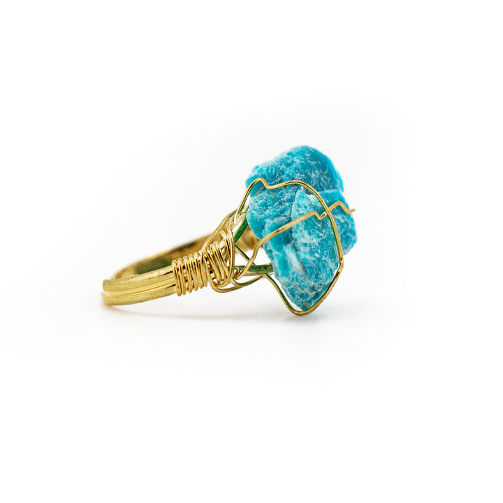 Natural Wire Wrapped Gemstone Ring for Women & Men - Gemstone Ring Jewelry Gift