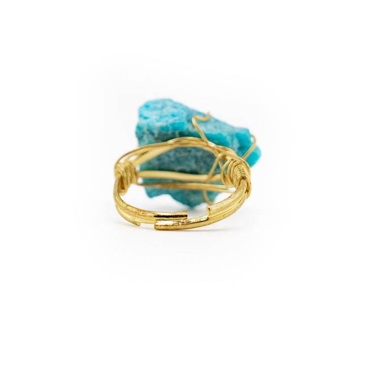 Natural Wire Wrapped Gemstone Ring for Women & Men - Gemstone Ring Jewelry Gift