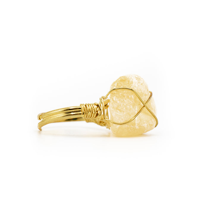 Natural Wire Wrapped Gemstone Ring for Women & Men - Gemstone Ring Jewelry Gift