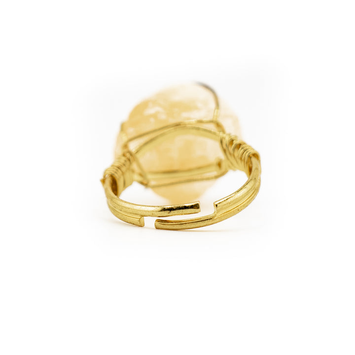Natural Wire Wrapped Gemstone Ring for Women & Men - Gemstone Ring Jewelry Gift