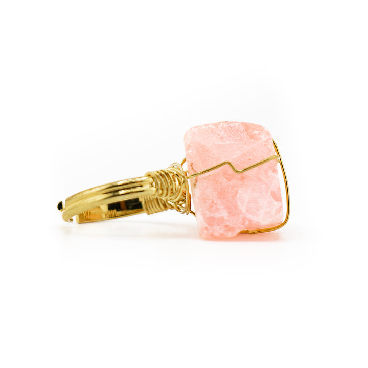 Natural Wire Wrapped Gemstone Ring for Women & Men - Gemstone Ring Jewelry Gift