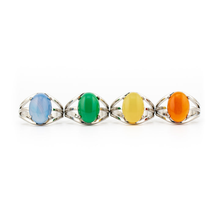 Bague en pierres précieuses naturelles pour femmes et hommes - Cadeau bijou en pierres précieuses