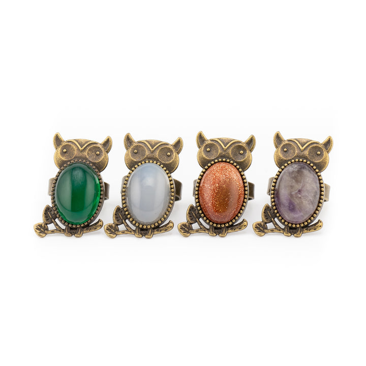 Owl Shaped Ring for Women & Men - Gemstone Ring Jewelry Gift