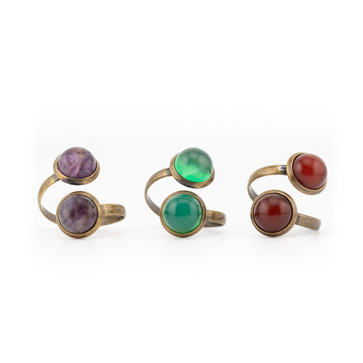 Anillo de piedras preciosas naturales para mujer y hombre - Regalo de joyería con piedras preciosas