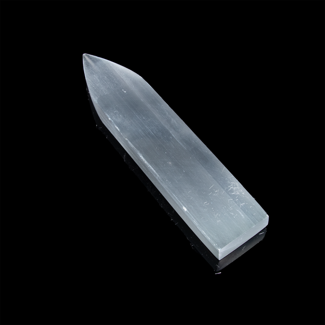Flecha de selenita natural - Cristal de selenita de 15 cm - Piedra curativa purificadora y regeneradora