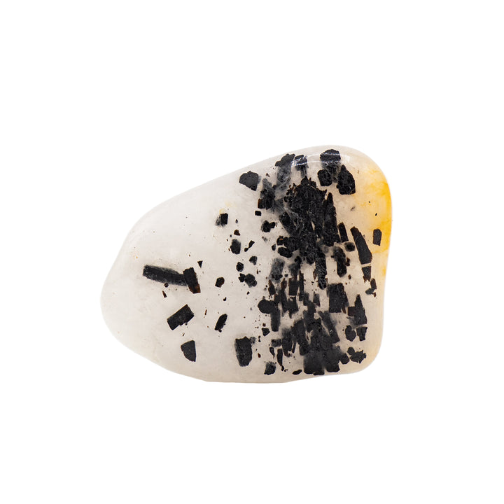 Natural Tourmaline Quartz Tumbled Polished Crystal Stones, 2-3 cm, B Quality