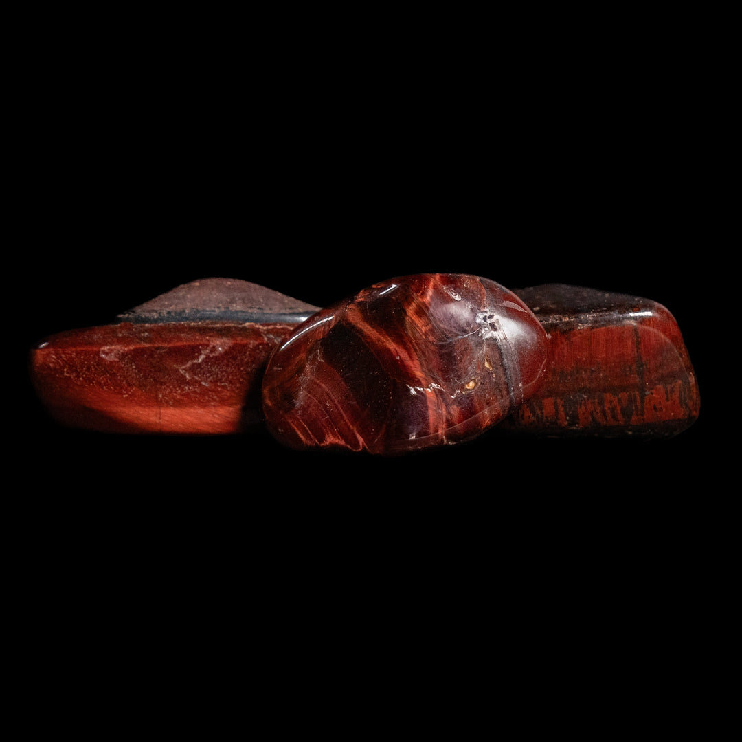 Piedra pulida de ojo de tigre rojo natural: libera positividad y confianza