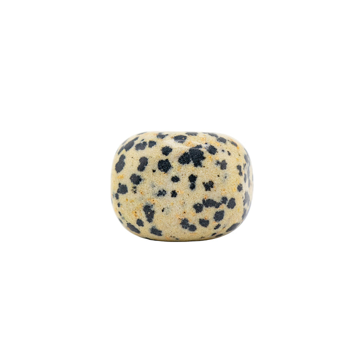 Jaspe dalmatien naturel roulé – Cristaux polis pour une ambiance positive et élégante
