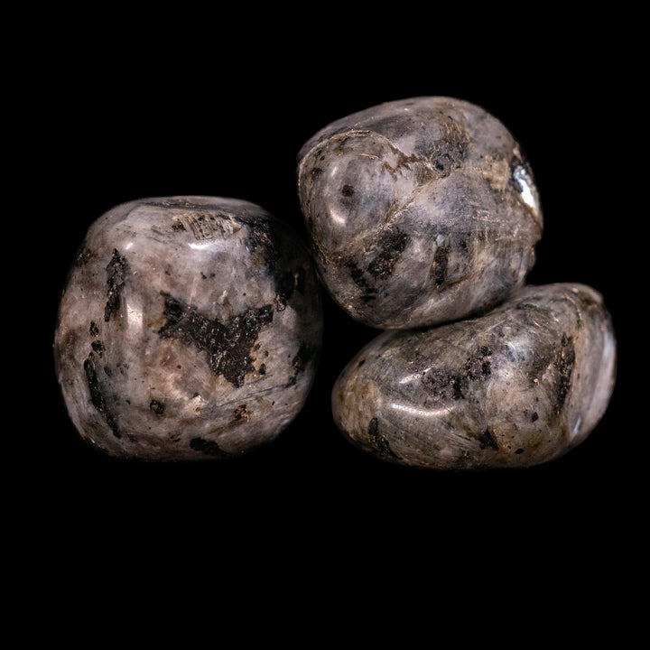 Piedra pulida de larvikita natural: gemas pulidas para un equilibrio espiritual y una decoración elegante