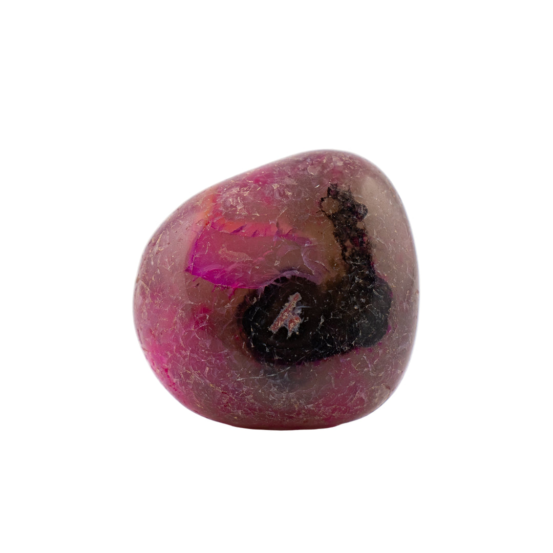 Ágata rosa natural teñida, pulida y pulida, 2-3 cm, calidad B
