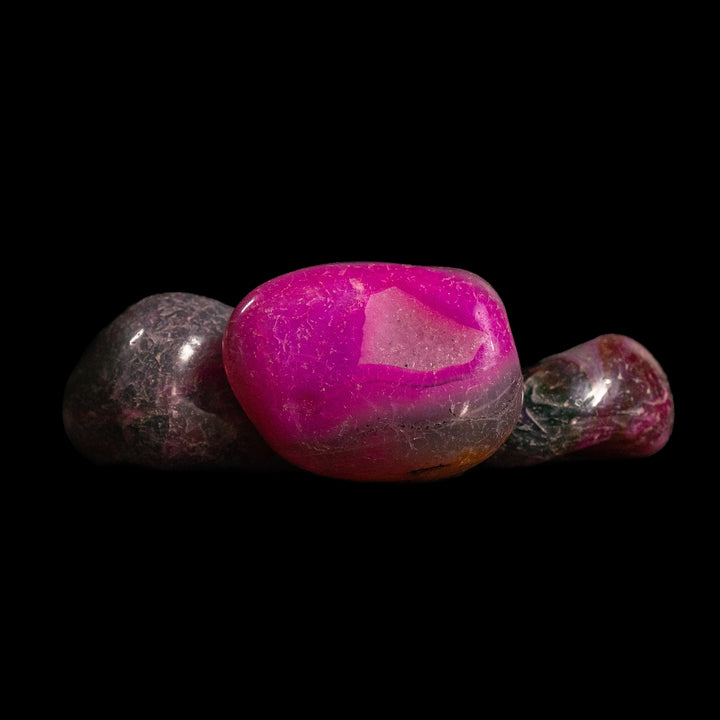 Ágata rosa natural teñida, pulida y pulida, 2-3 cm, calidad B