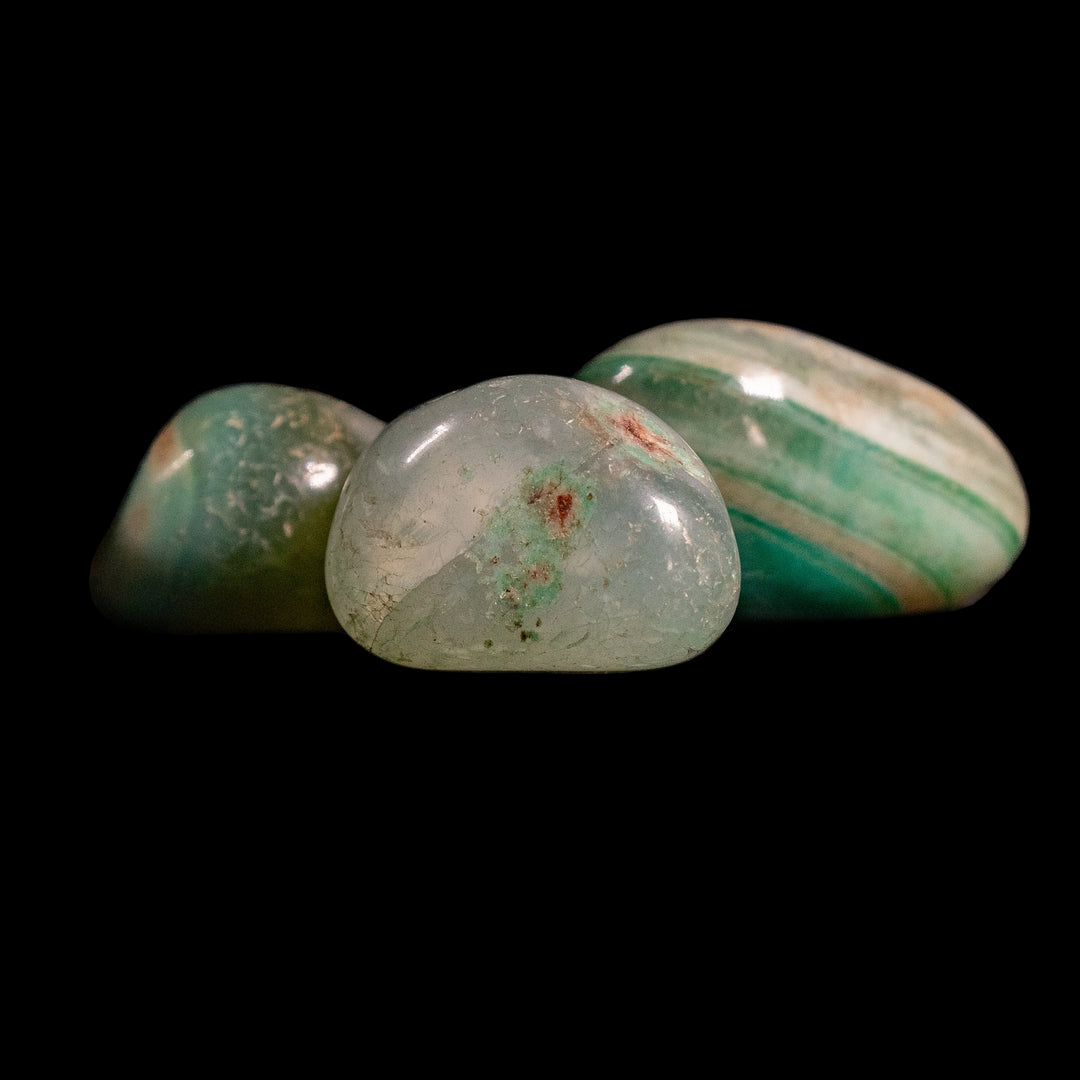 Ágata verde natural teñida, pulida y pulida, 2-3 cm, calidad B