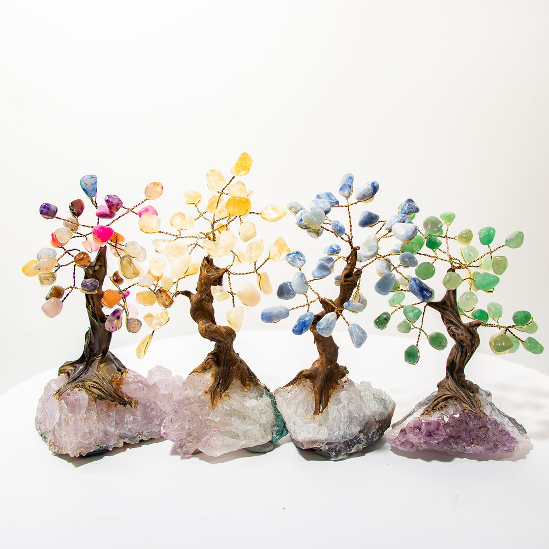 Bonsái de citrino con base de amatista (12,7 cm)