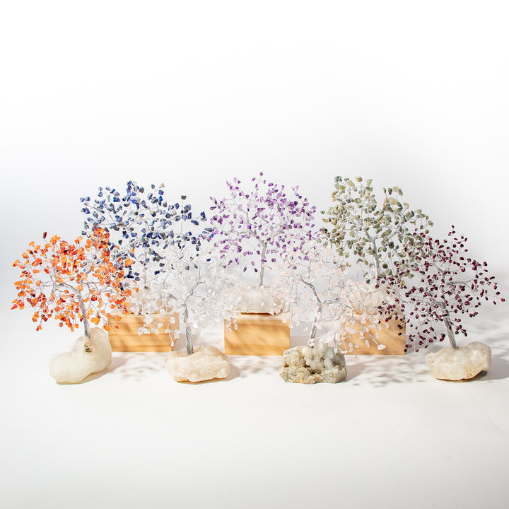 Árbol de piedras preciosas con base de zeolita – 18-20 cm