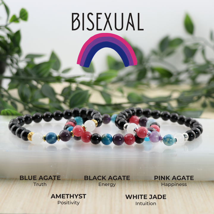 Bracelets en pierres précieuses naturelles pour bisexuels LGBTQ+