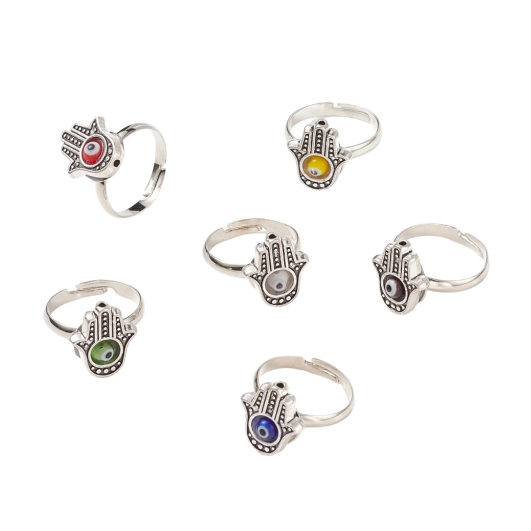 Bague main de Fatima avec mauvais œil pour femme et homme – Bague en pierres précieuses