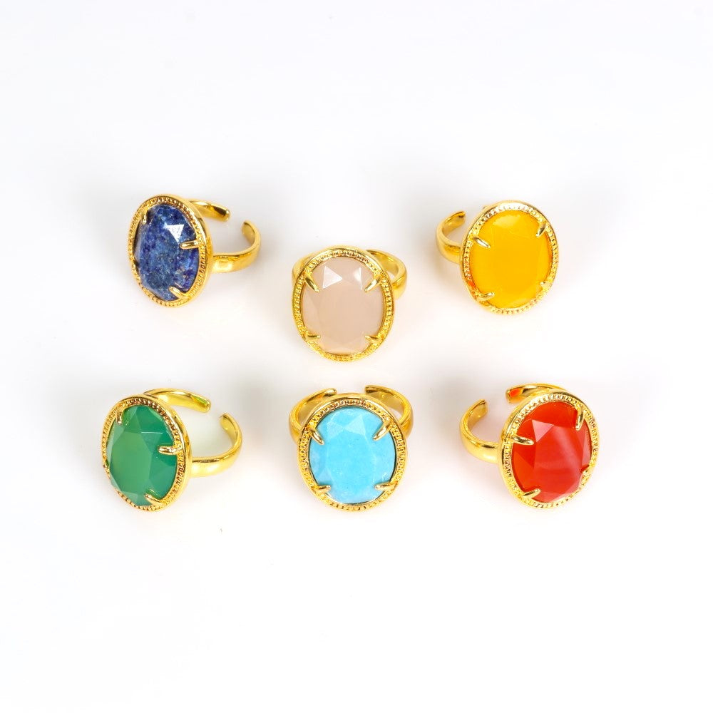 Natural Gemstone Ring for Women & Men - Gemstone Ring Jewelry Gift