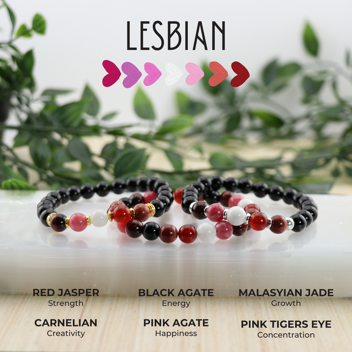 Bracelets en pierres précieuses naturelles lesbiennes LGBTQ+