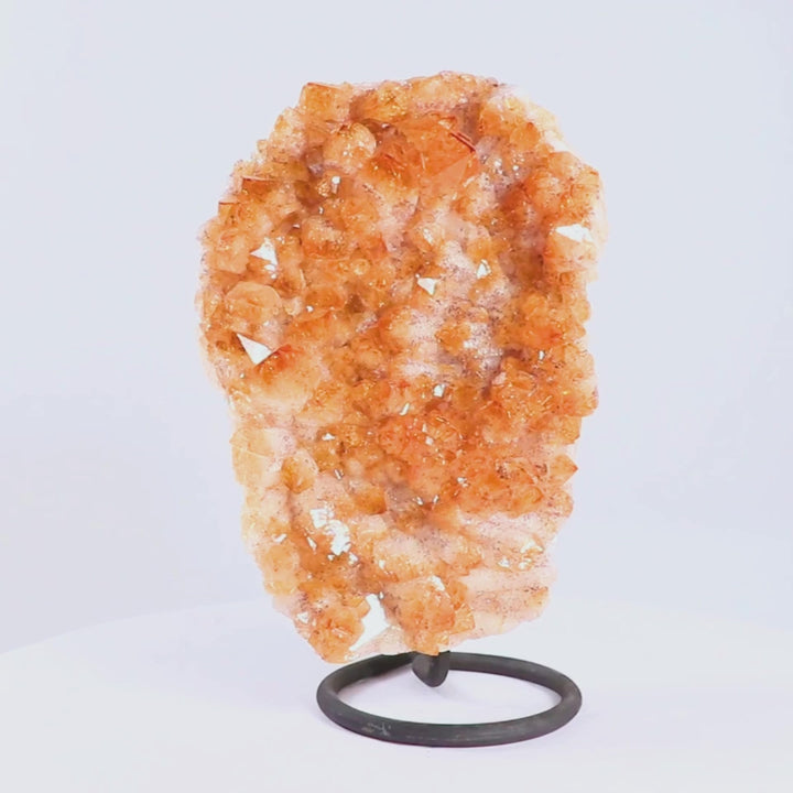 “Sunshard” - Rare Citrine Cluster on Metal Stand