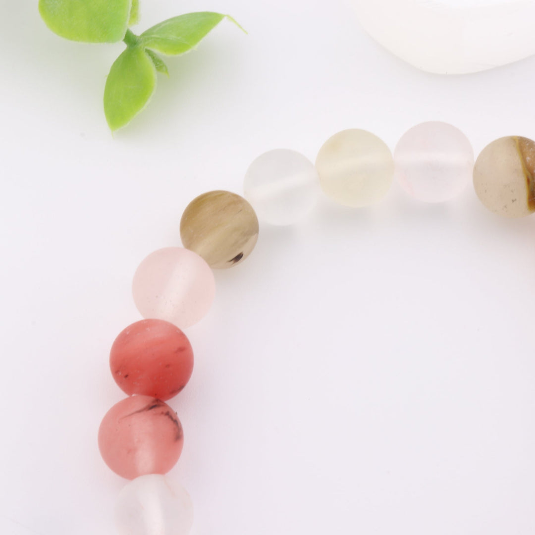 Pulsera de piel de tigre natural esmerilada - Sin metal, 8 mm - Joyería de cristal Confidence