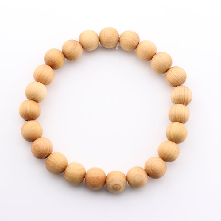Pulsera de madera de palo santo natural (sin metal), 8 mm - Bursera Graveolens, madera sagrada