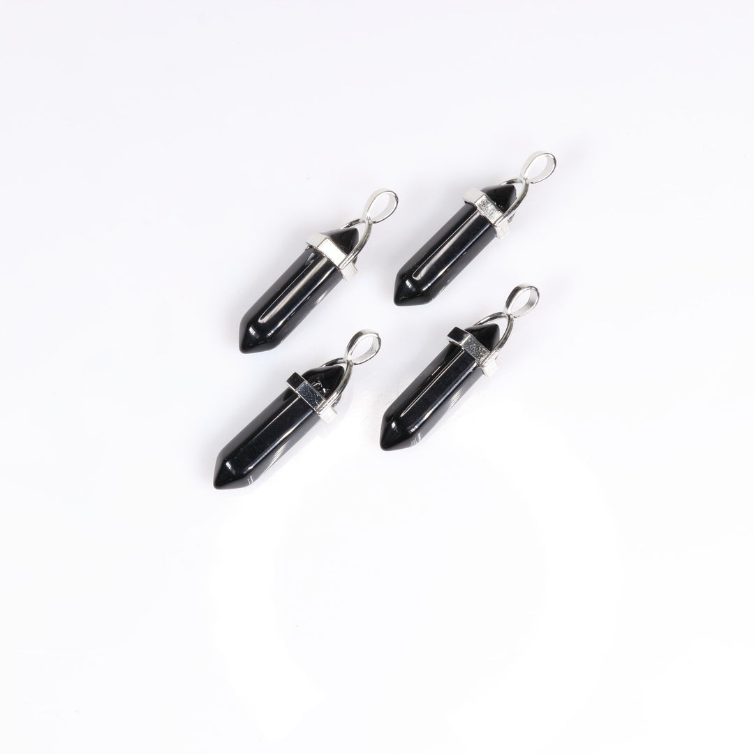 Collier pendentif en pointe d'obsidienne naturelle fabriqué à la main