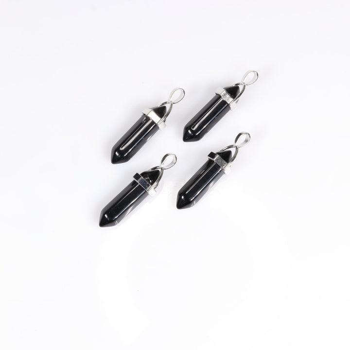 Collier pendentif en pointe d'obsidienne naturelle fabriqué à la main