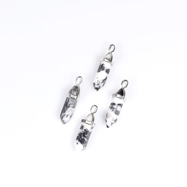 Collier avec pendentif en pointe de jaspe zèbre naturel fabriqué à la main