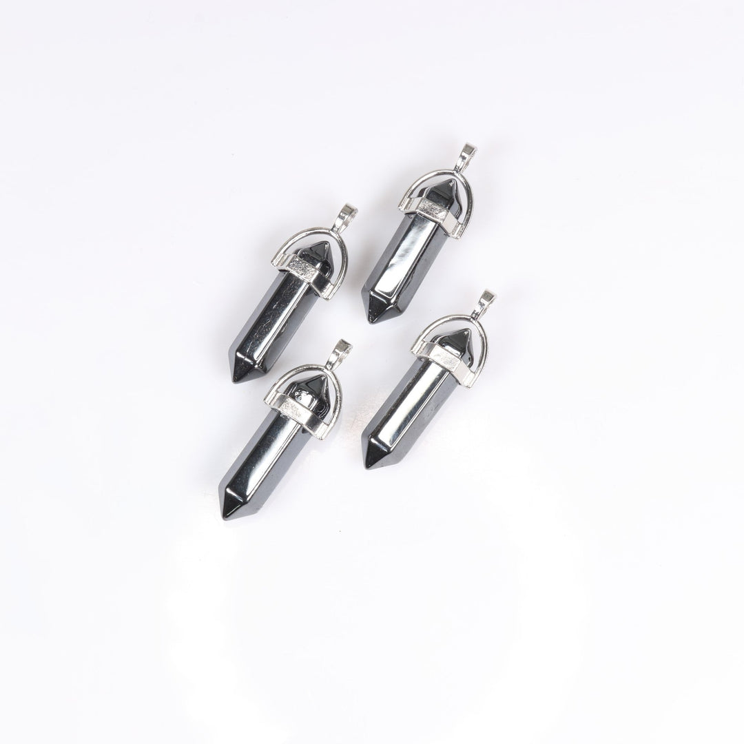 Synthetic Hematite Point Pendant Necklace - Handcrafted Crystal Jewelry