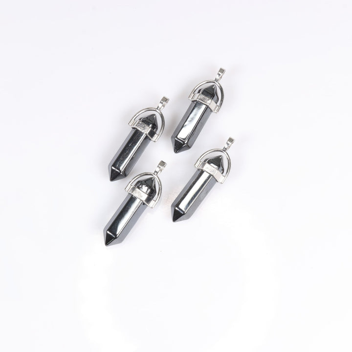 Synthetic Hematite Point Pendant Necklace - Handcrafted Crystal Jewelry