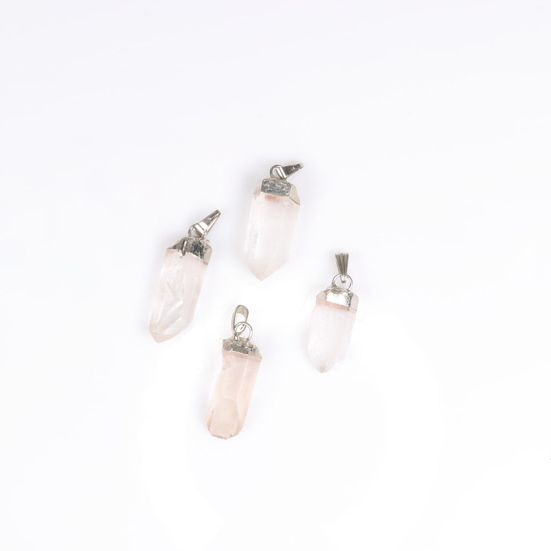 Collier pendentif en quartz lémurien naturel fabriqué à la main