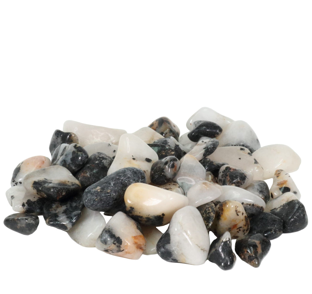 Natural Tourmaline Quartz Tumbled Polished Crystal Stones, 2-3 cm, B Quality