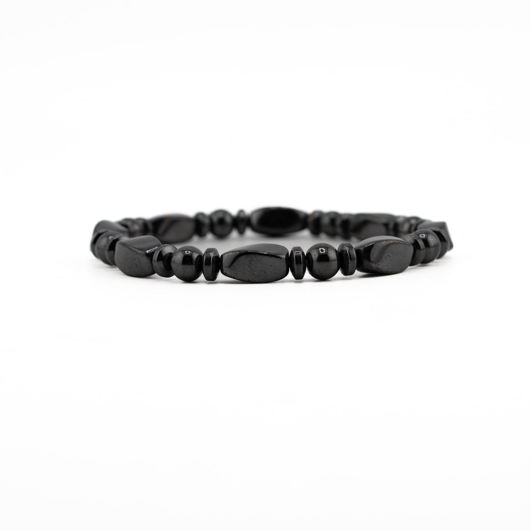 Hematite Bracelet – 8mm Round Natural Gemstone Jewelry for Clarity and Balance