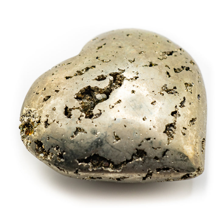 Cœur en cristal de pyrite naturelle – Décoration en pierre précieuse de guérison, cadeaux de thérapie méditative