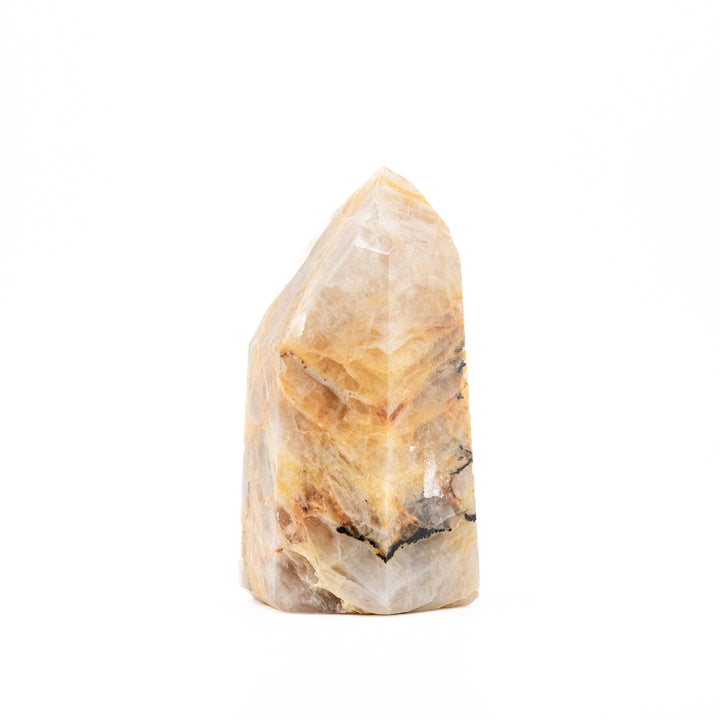Natural Yellow Hematoid Quartz Crystal Obelisk Tower - Healing Gemstone Decoration, Meditation Therapy Gifts