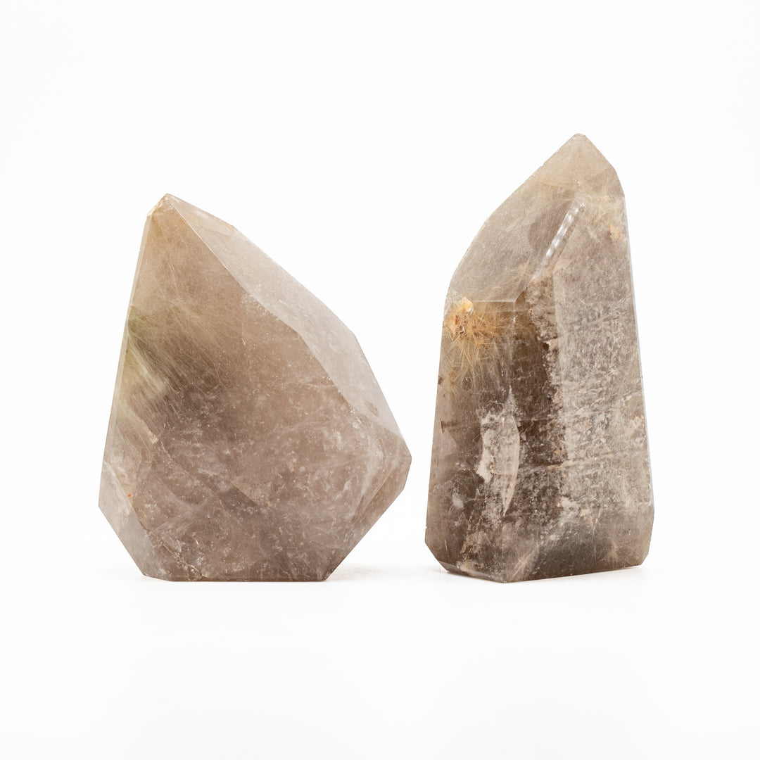Natural Rutilated Quartz Crystal Obelisk Tower - Healing Gemstone Decoration, Meditation Therapy Gifts