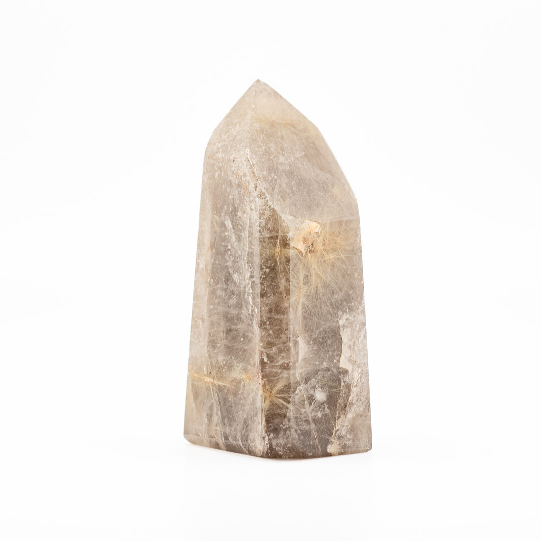 Natural Rutilated Quartz Crystal Obelisk Tower - Healing Gemstone Decoration, Meditation Therapy Gifts